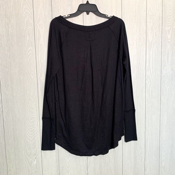 Free People Black Thermal Long Sleeve Top Small NWT - Picture 9 of 9